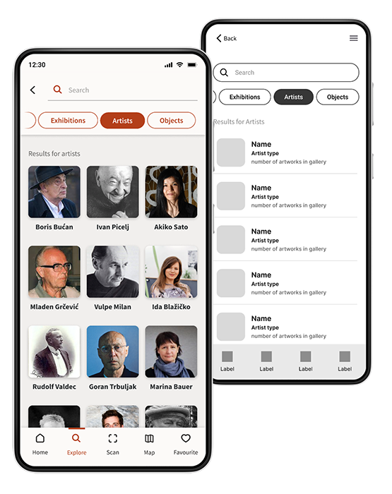 Artura mockup with the new bottom navigation bar and improved button hierarchy