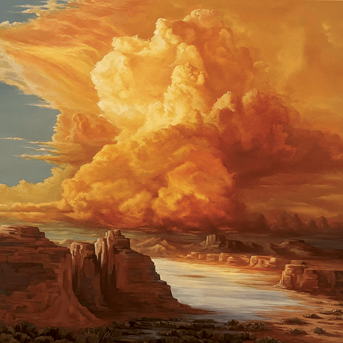 Painting — orange clouds