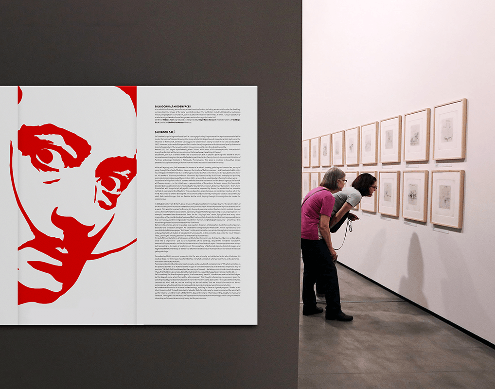 Salvador Dalí exhibition brochure mockup